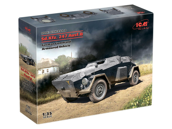 ICM 1/35 WW2 Sd.Kfz. 247 Ausf.B, German Command Armoured Vehicle (100% new molds)