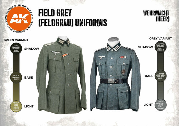 AK Interactive GEN 3 - GERMAN FIELD GREY UNIFORMS 3G PAINT SET