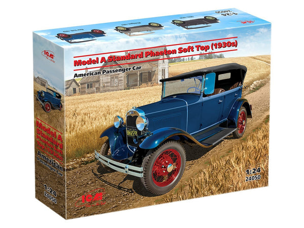 ICM 1/24 Ford Model A Standard Phaeton Soft Top (1930s), American Passenger Car