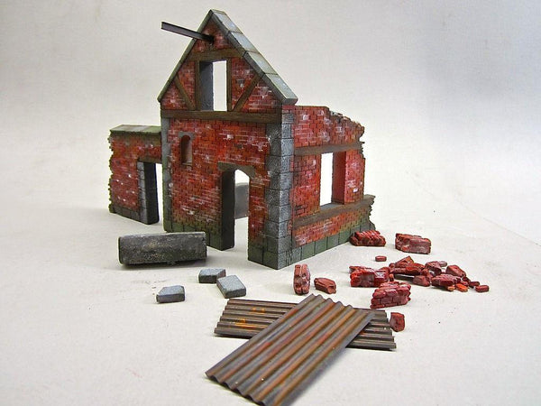 FoG Models 1/35 scale Normandy Farm House ruin diorama model kit