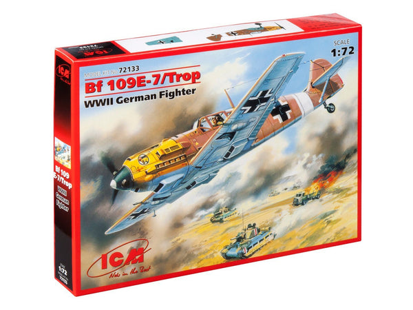 ICM 1/72 Messerschmitt Bf 109E-7/Trop, WWII German Fighter