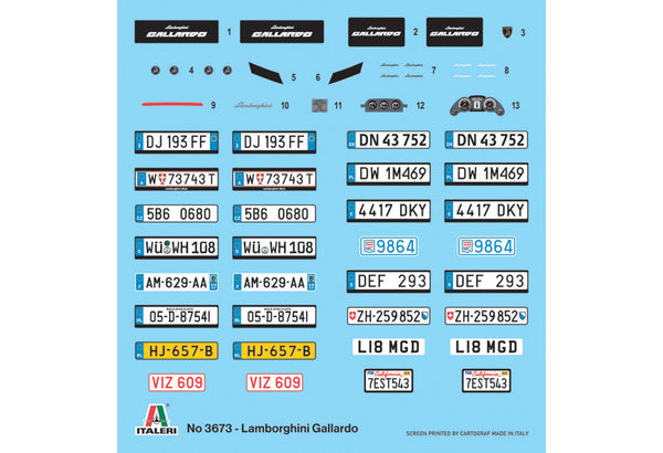 Italeri 1/24 Scale car Lamborghini Gallardo model kit