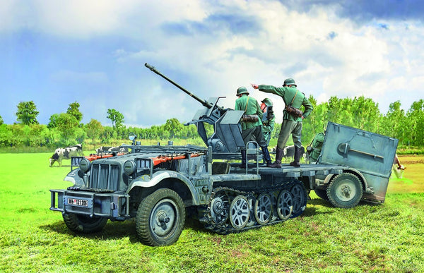 Italeri 1/35 WW2 German Sd Kfz 10/4 with Flak 30 and 4 figures