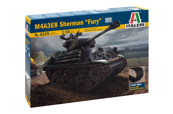 Italeri 1/35 scale WW2 US American M4A3E8 SHERMAN Easy Eight tank model kit 'FURY'