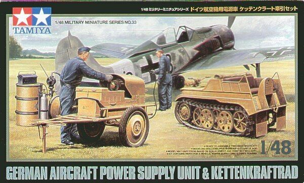 Tamiya 1/48 scale WW2 German APS Unit & Kettenkraftrad Luftwaffe supply unit