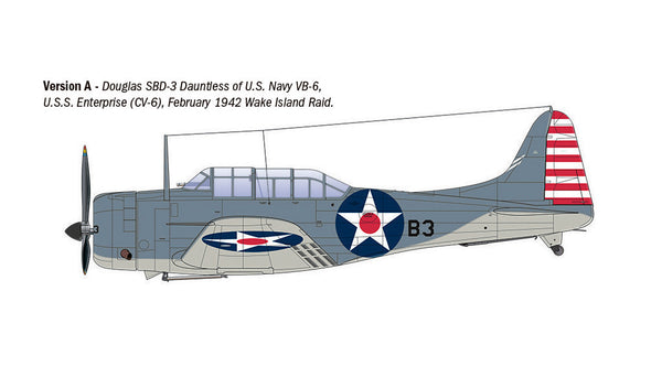 Italeri 1/48 scale WW2 USN Douglas SBD-3 Dauntless plane model kit