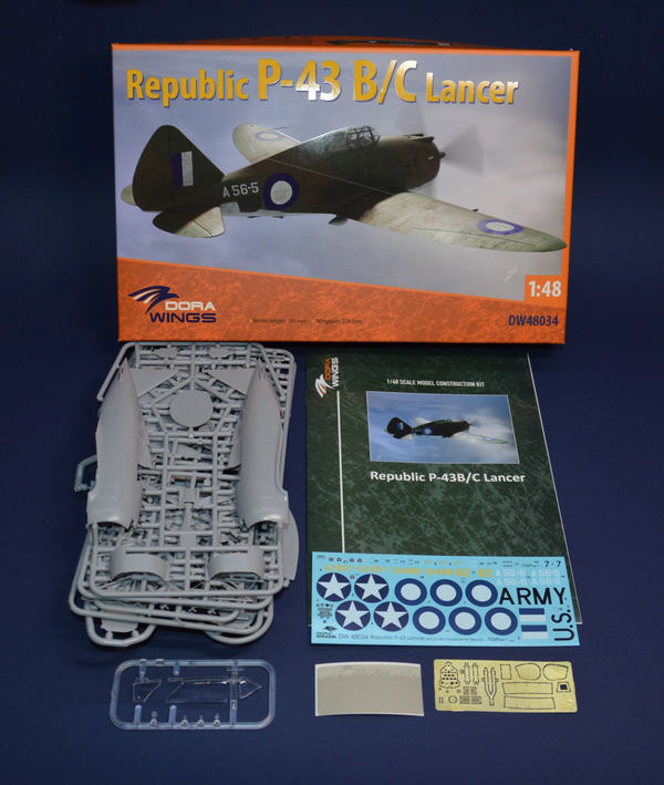 Dora Wings 1/48 Scale DORDW48034 Republic P-43 Lancer, reconnaissance, 1/48