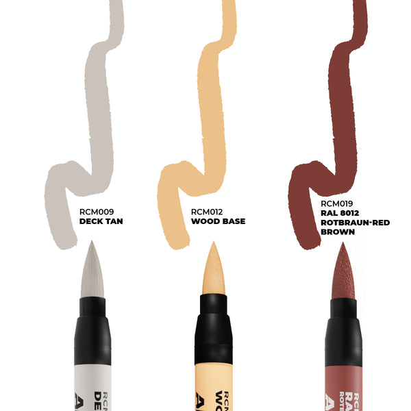 AK Interactive Real Colour Marker - SHIPS & DECKS - SET 3 REAL COLORS MARKERS