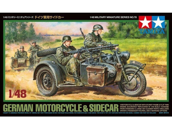 Tamiya 1/48 scale WW2 German Bike & Sidecar