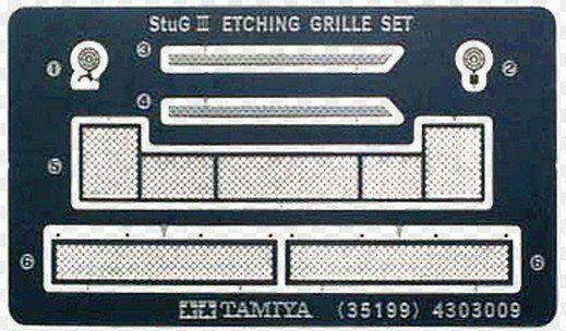 Tamiya 1/35 scale WW2 German StuG III Photo-Etched Grille upgrade set