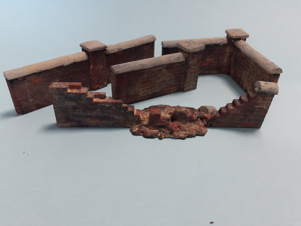 FoG models 1/35 scale Brick garden wall diorama Set #2