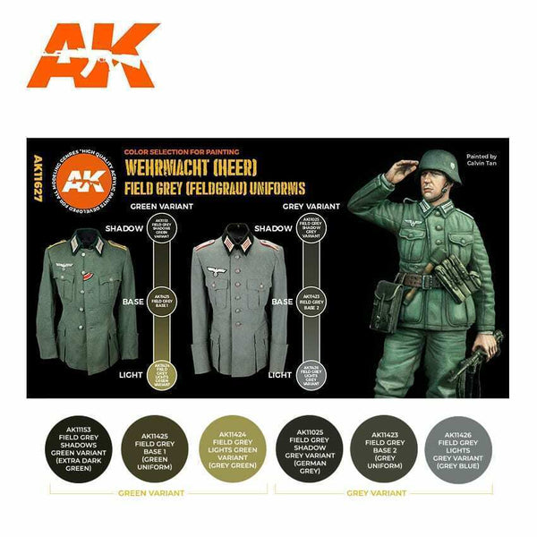 AK Interactive GEN 3 - GERMAN FIELD GREY UNIFORMS 3G PAINT SET