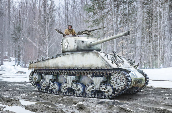 Italeri 1/35 scale WW2 Sherman M4A3 Wet tank model kit
