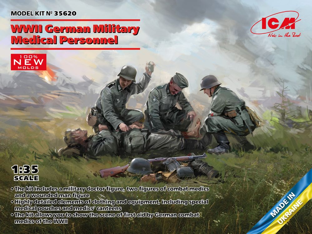 ICM 35684 - Modellismo Statico 1/35 - Fanteria Britannica WWII (4 Figure) - Kit Plastica Da Montare