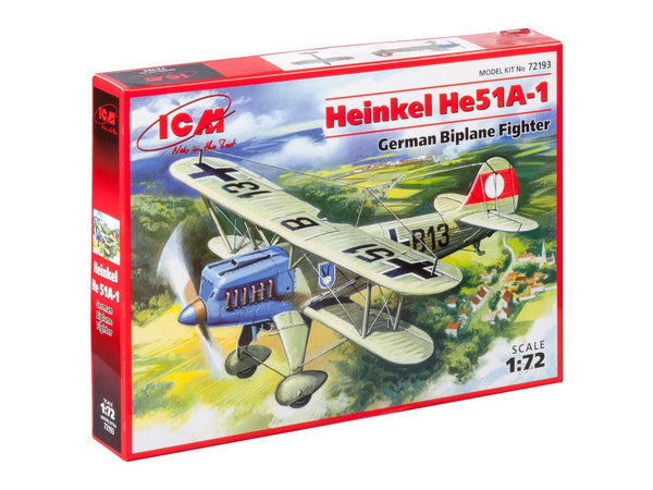 ICM 1/72 WW2 Heinkel He 51A-1, German Biplane Fighter
