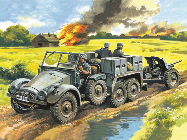 ICM 1/72 WW2 Krupp L2H143 Kfz.69 with Pak 36, German Artillery Tractor