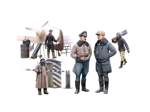 ICM 1/48 scale WW2 German Luftwaffe Pilots and Ground Personnel in Winter Uniform (5 figures)