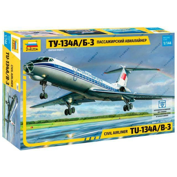 Zvezda 1/144 scale TUPOLEV TU-134B passenger aircraft model kit