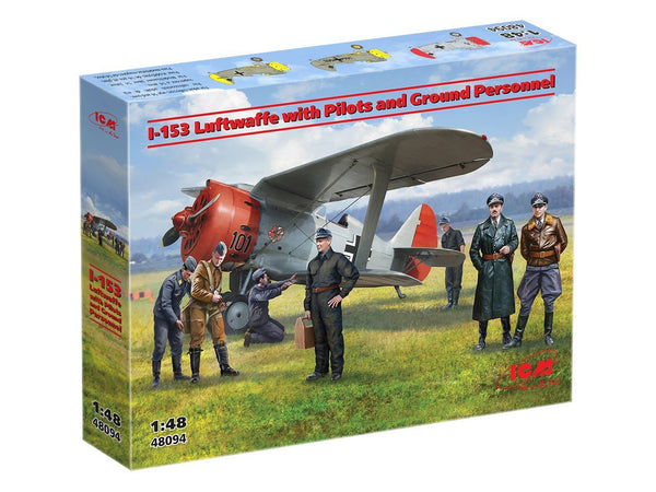 ICM 1/48 WW2 German I-153 with Luftwaffe Pilots & Ground Personnel (7 Figures)