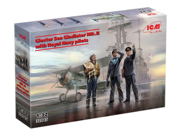 ICM 1/32 WW2 Royal Navy Gloster Sea Gladiator Mk.II with 3 Royal Navy Pilot Figures
