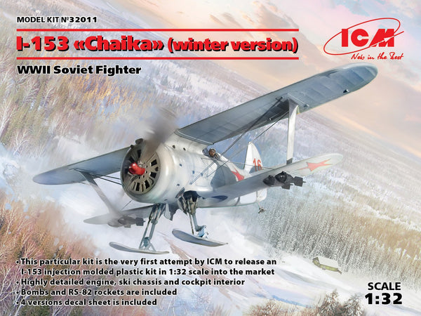 ICM 1/32 WW2 I-153 (winter version), WWII Soviet Fighter
