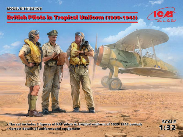ICM 1/32 WW2 British Pilots in Tropical Uniform (1939-1943) (3 figures)