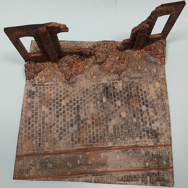 FoG Models 1/35 scale Industrial Ruin diorama wall and base. 295mm x 295mm