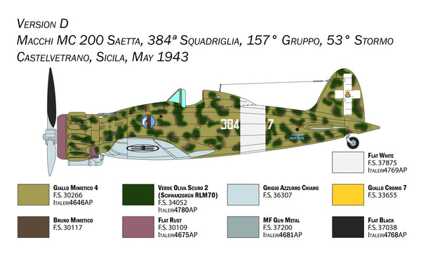 ITALERI 1/48 AIRCRAFT MACCHI MC.2000 XXI SERIE