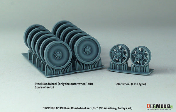 DEF Models 1/35 scale M113A2 Roadwheel outside parts(Steel wheels) w/ Idler wheels (for Tamiya/Academy 1/35 kit)- 3D printed