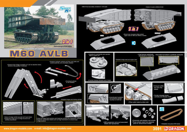 Dragon 1/35 scale M60 AVLB (2 IN 1)