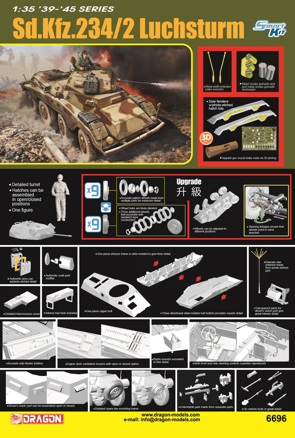 DRAGON 1/35 WW2 German Sd.Kfz.234/2 Luchsturm