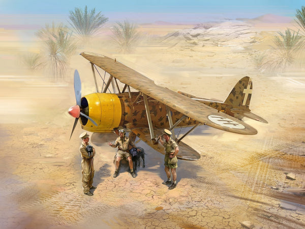 ICM 1/32 WW2 CR. 42 Falco with Italian Pilots in tropical uniform