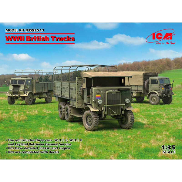 ICM 1/35 WW2 British Trucks (Model W.O.T. 6, Model W.O.T. 8, Leyland Retriever General Service)