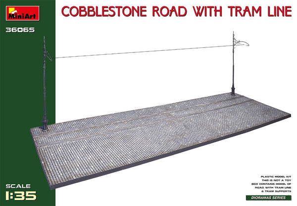 Miniart 1/35 scale WW2 Cobblestone Road with Tram Line diorama