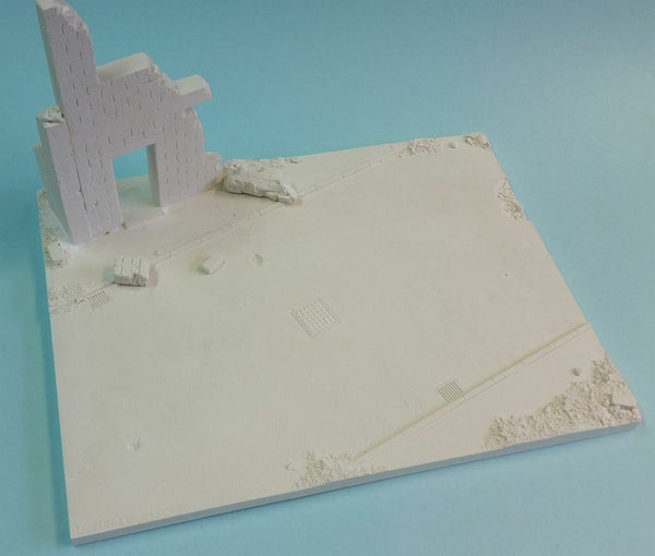 FoG Models 1/35 scale Diorama Base No.17 - Ruined Corner #2 - 280mm x 215mm