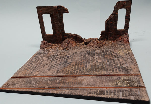 FoG Models 1/35 scale Industrial Ruin diorama wall and base. 295mm x 295mm