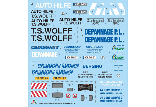 ITALERI 1/24 Scale TRUCKS Mercedes-Benz Wrecker Truck lorry