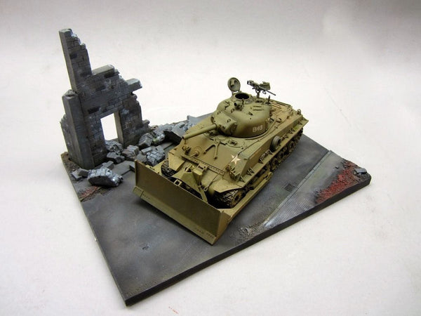 FoG Models 1/35 scale Diorama Base No.17 - Ruined Corner #2 - 280mm x 215mm