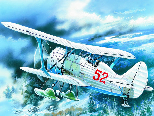 ICM 1/72 I-15 bis, WWII Soviet Biplane Fighter (winter version)