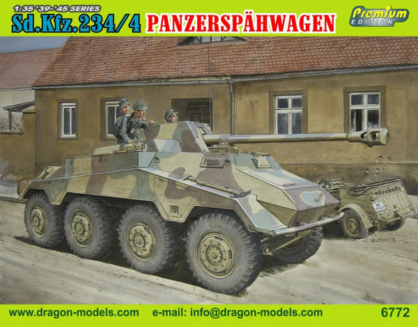 Dragon 1/35 WW2 German SDKFZ 234/4 PANZERPAHWAGON (PREMIUM EDITION) tank model kit