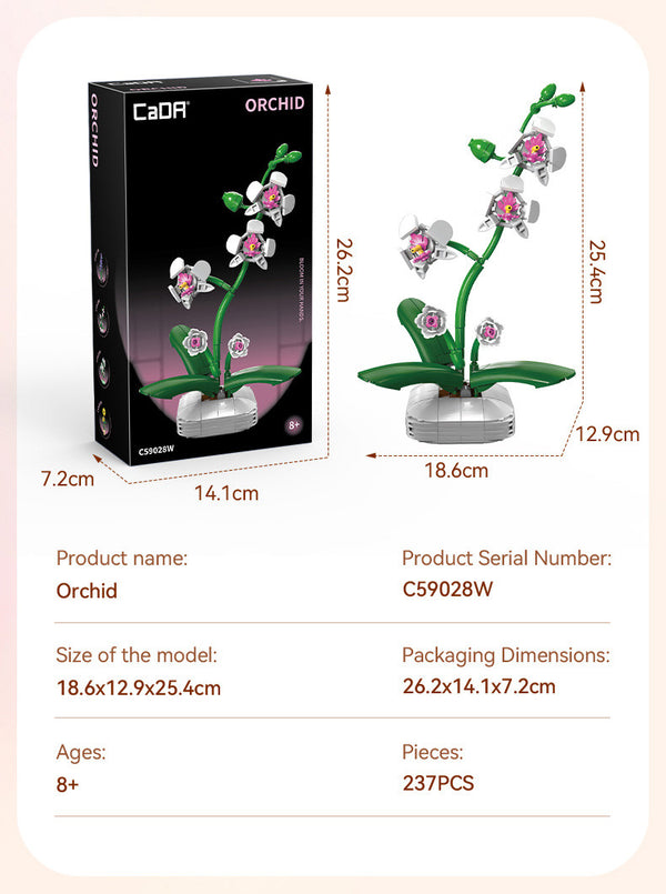 CADA CREATIVE Orchid Building Block Planter - 237 pcs