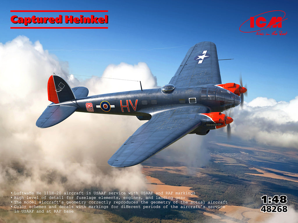 ICM 1/48 WW2 'Captured Heinkel' He 111H-20 Bomber | Fields of