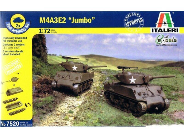 ITALERI 1/72 Scale WW2 US American M4A3E2 JUMBO Sherman tank model kits