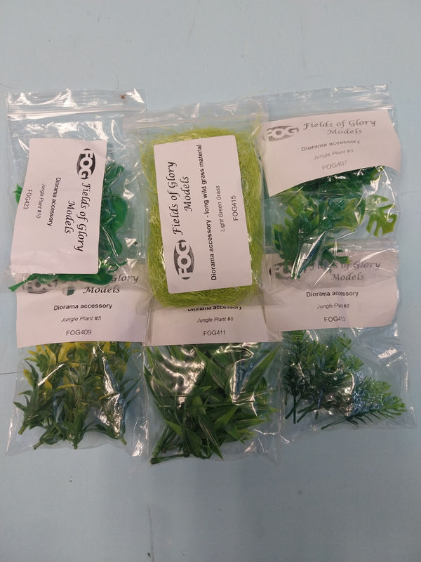 Jungle pack - Assorted jungle plants and grass - Large Diorama set