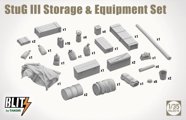 TAKOM 1/35 scale WW2 German StuG III STORAGE & EQUIPMENT SET