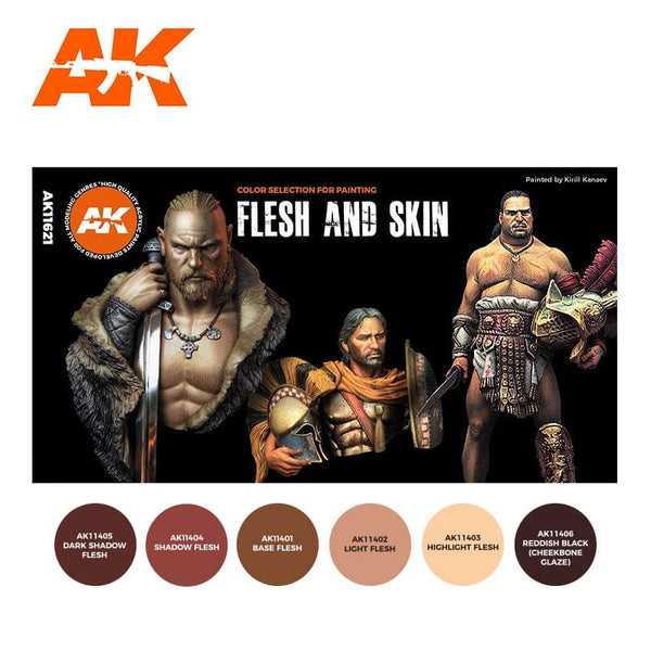 AK Interactive GEN 3 - FLESH AND SKIN COLORS 3G PAINT SET