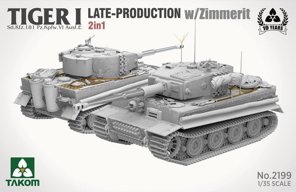 TAKOM 1/35 scale WW2 German TIGER I Late-Production. w/ZIMMERIT Sd.Kfz 181