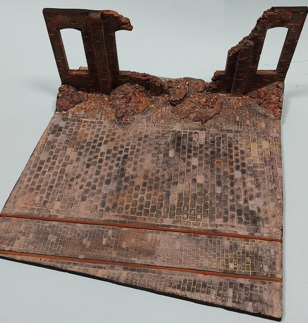 FoG Models 1/35 scale Industrial Ruin diorama wall and base. 295mm x 295mm