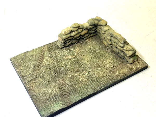 1/35 scale Sandbags Short L wall and Base 180mm x 130mm