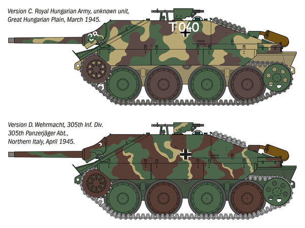 Italeri 1/35 Scale MILITARY WW2 German Jagdpanzer 38(t) Hetzer tank model kit